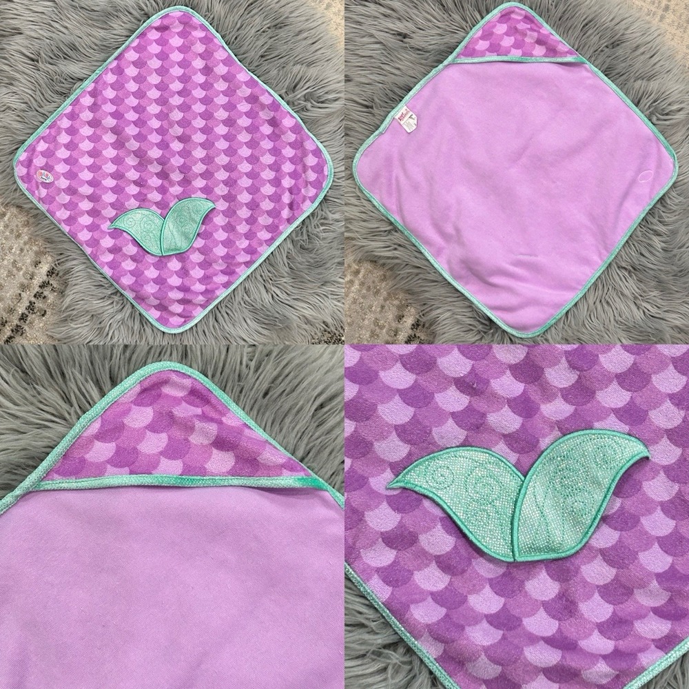 Baby Born Doll Purple And Teal Mermaid Hooded Towel With Tail Accent